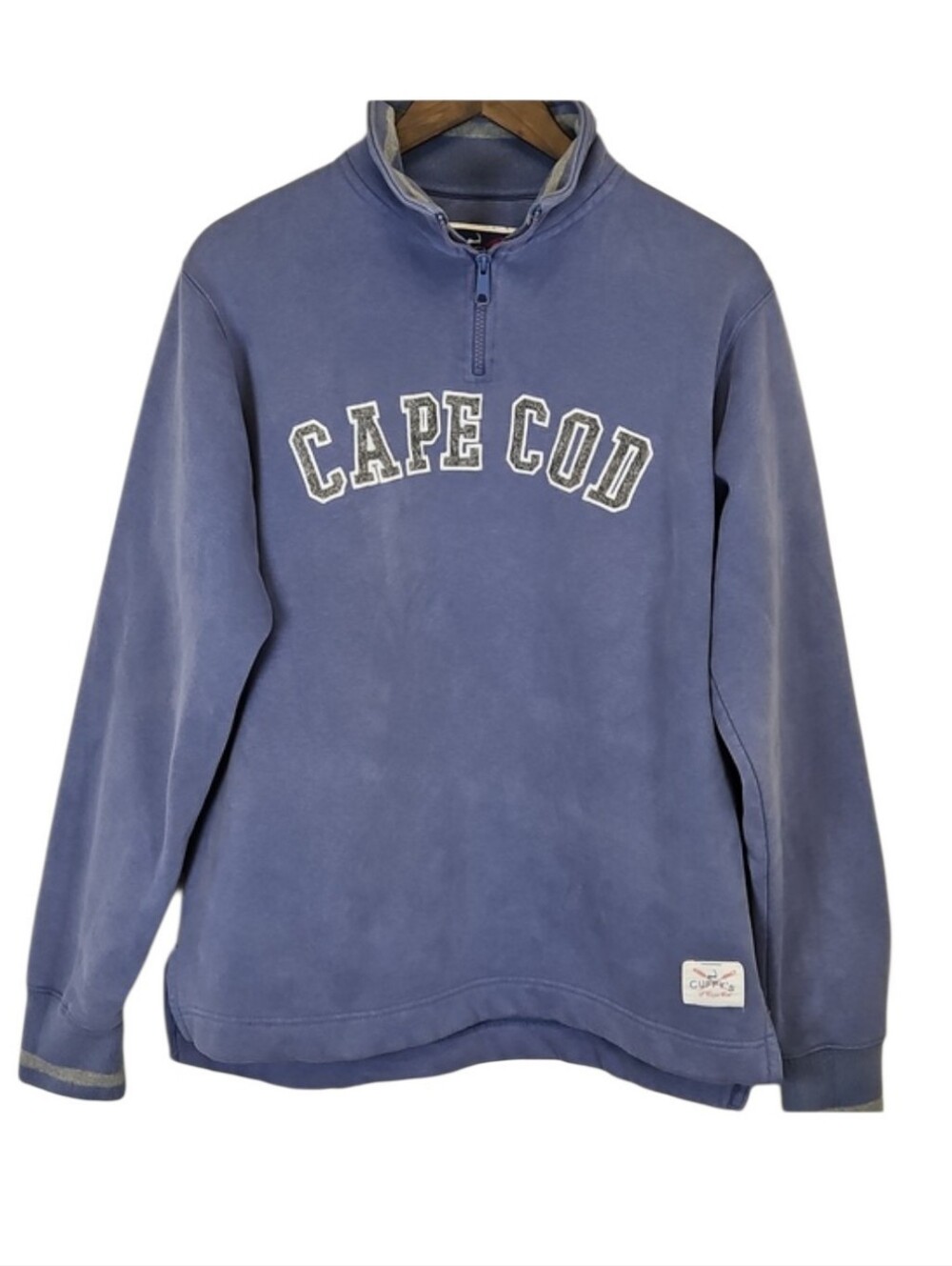 Cuffy's Of Cape Cod 1/4 Zip Sweatshirt, Blue/gray, Size M